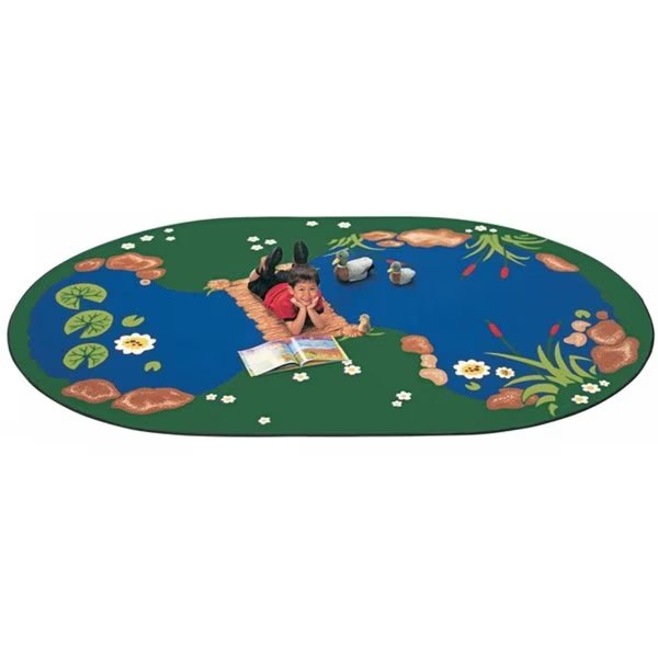 The Pond 5.83 ft. x 8.33 ft. Oval Carpet, Carpets For Kids, Mfr#: 3051